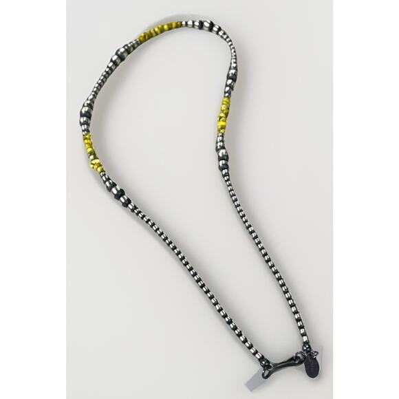 Sterling Silver NAVAJO PEARL & Palomino Turquoise Beaded 17” Necklace .925 NEW - Picture 9 of 13